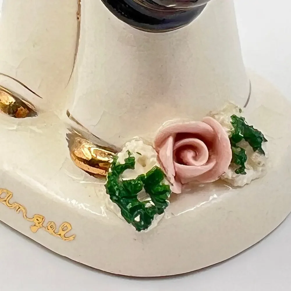 Vintage 50s Norcrest Japan July Boy Birthday Angel Figurine Flower Holder